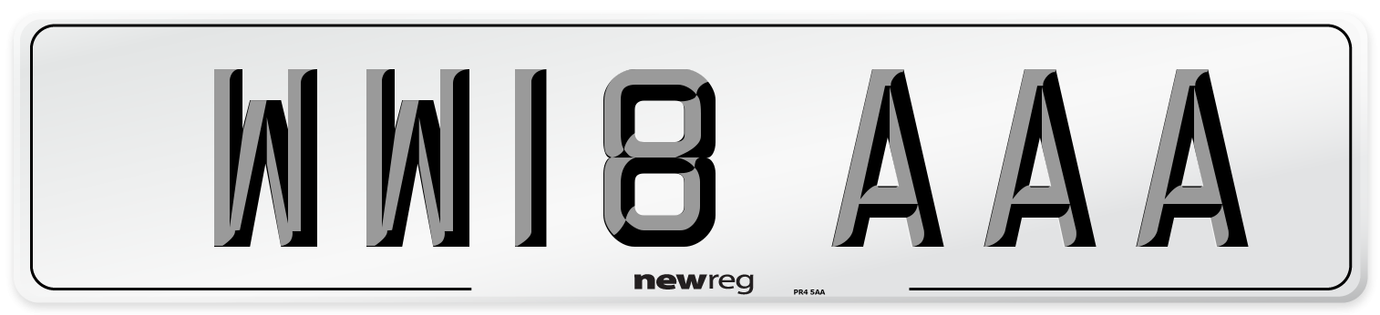 WW18 AAA Number Plate from New Reg